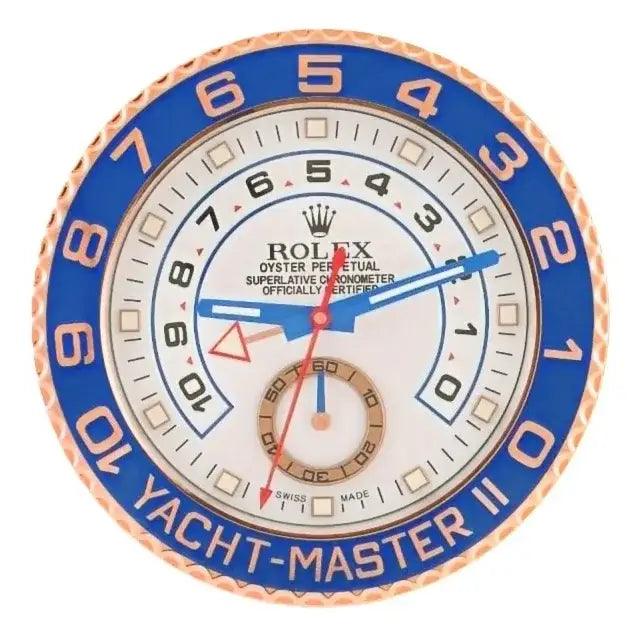 Horloge murale - Yacht Master ll Or Rose et Bleu